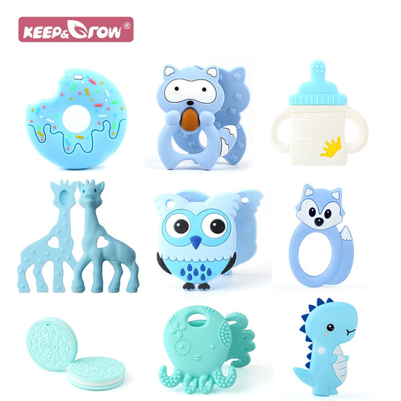 Keep&Grow Baby Teerhers 1pcs Food Grade Sillicone Baby Teething Product Can DIY Pacifier Chains Molar Teethers Baby Chewing Toys