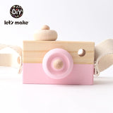 Let's make 1pc Wooden Baby Toys Fashion Camera Pendant Montessori Toys For Children Wooden DIY Presents Nursing Gift Baby Block